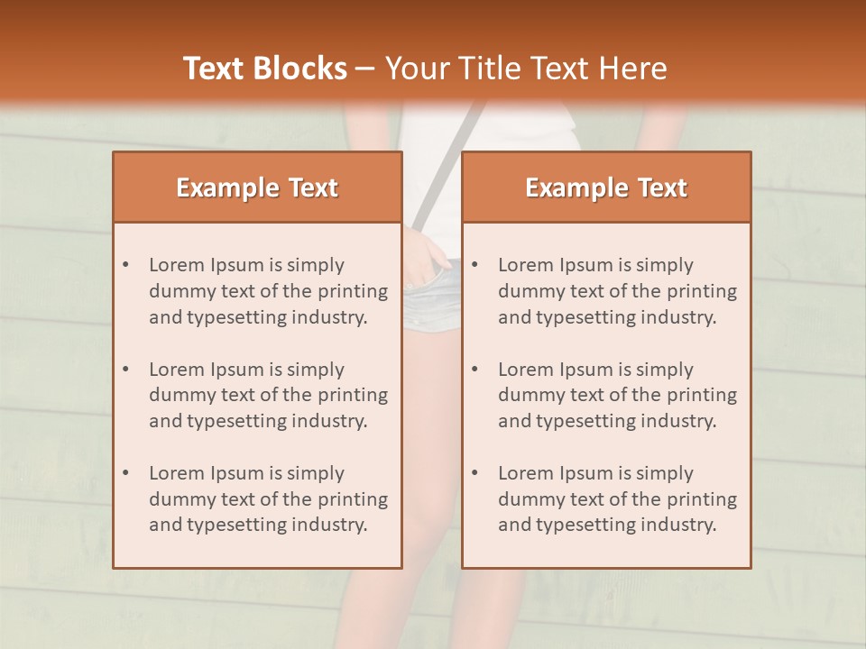 A Woman Standing In Front Of A Green Wall PowerPoint Template