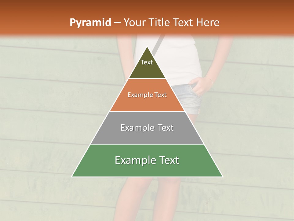 A Woman Standing In Front Of A Green Wall PowerPoint Template