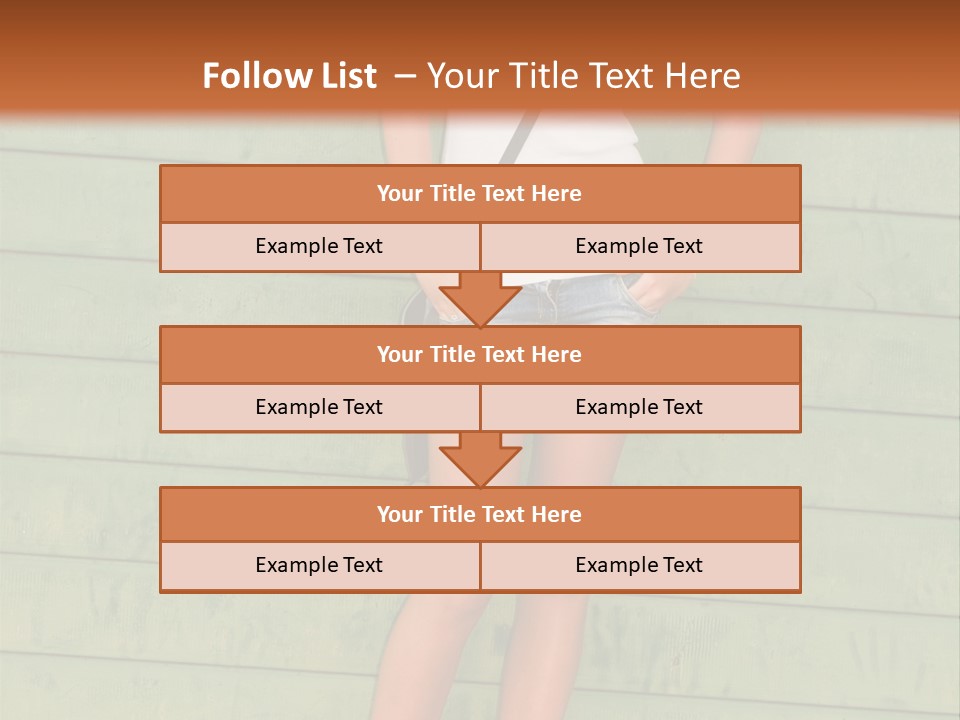 A Woman Standing In Front Of A Green Wall PowerPoint Template