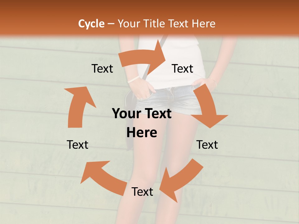 A Woman Standing In Front Of A Green Wall PowerPoint Template