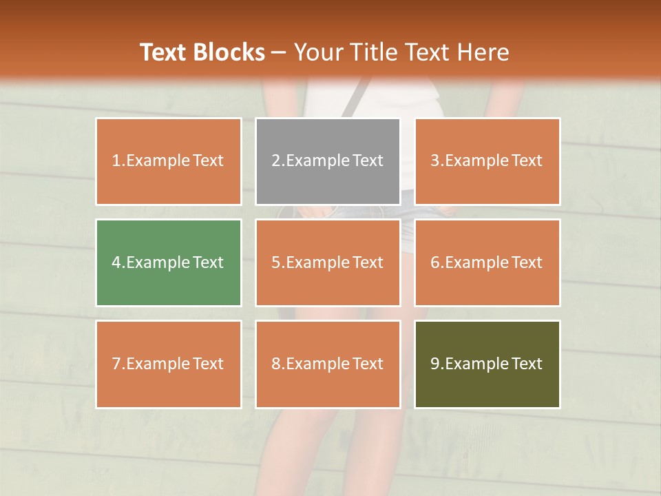 A Woman Standing In Front Of A Green Wall PowerPoint Template