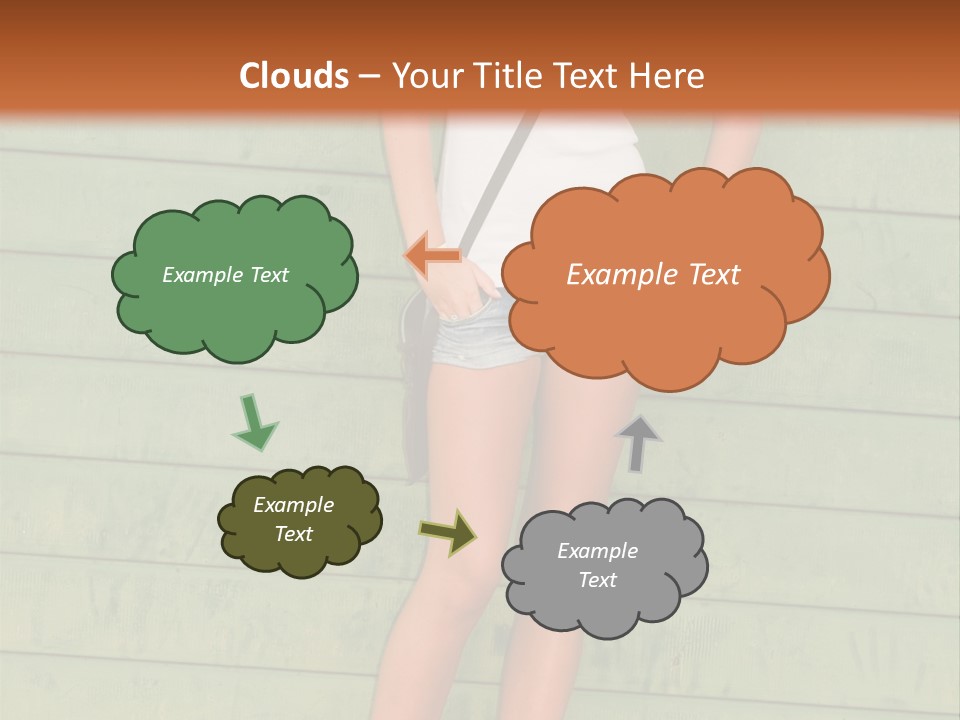 A Woman Standing In Front Of A Green Wall PowerPoint Template