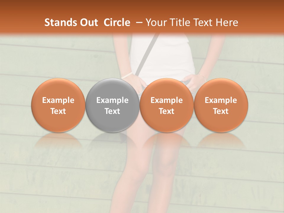 A Woman Standing In Front Of A Green Wall PowerPoint Template