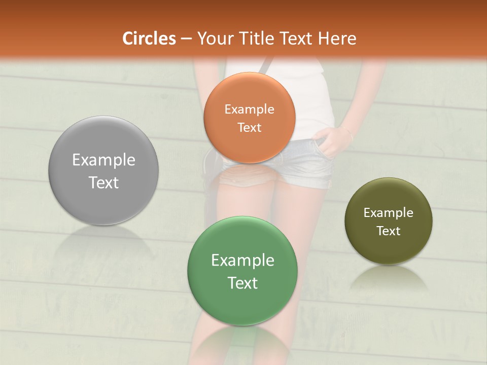 A Woman Standing In Front Of A Green Wall PowerPoint Template