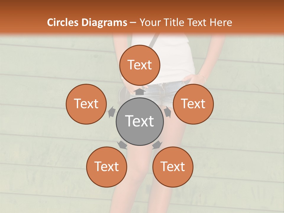 A Woman Standing In Front Of A Green Wall PowerPoint Template