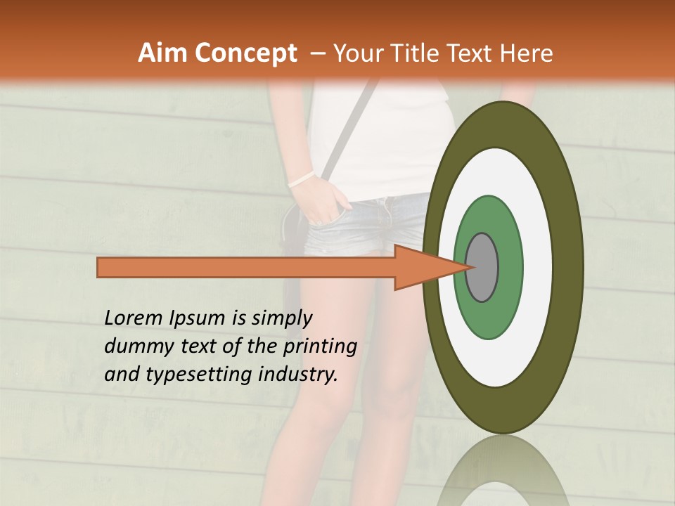 A Woman Standing In Front Of A Green Wall PowerPoint Template