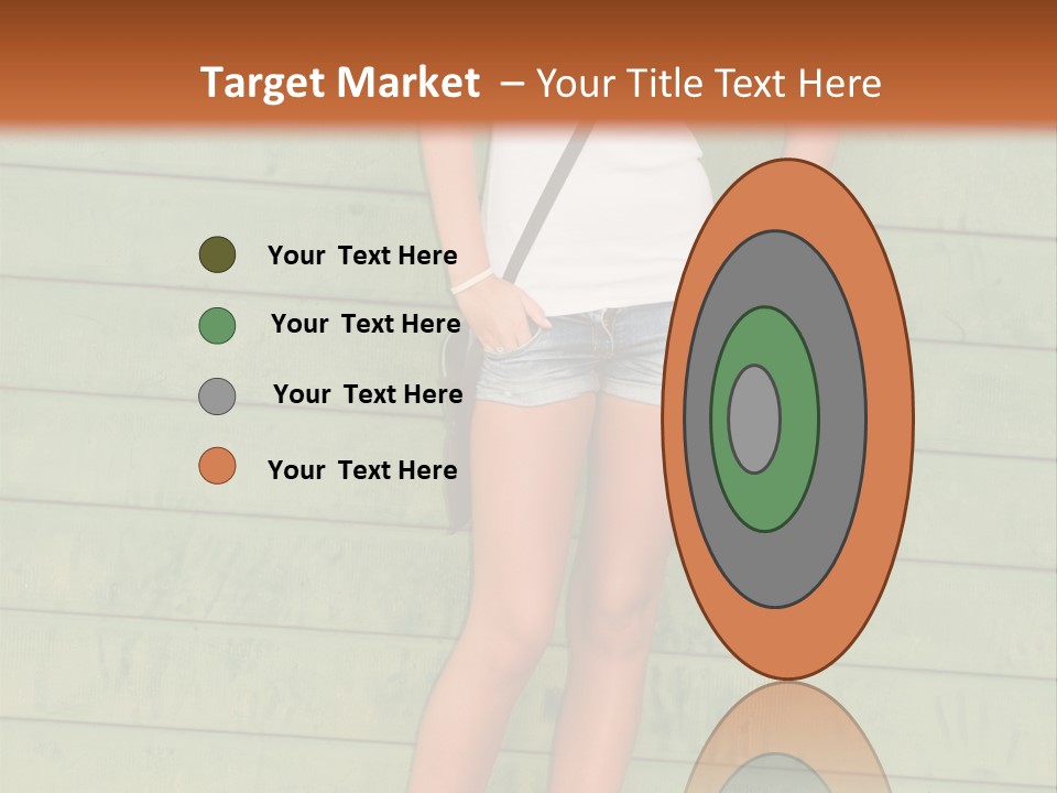 A Woman Standing In Front Of A Green Wall PowerPoint Template