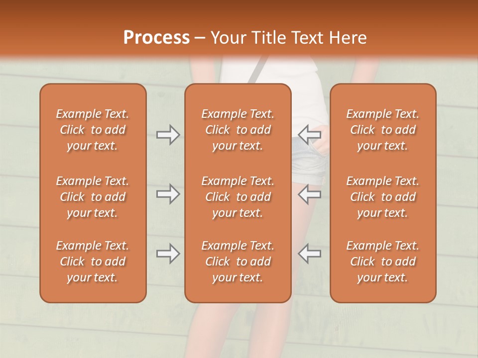 A Woman Standing In Front Of A Green Wall PowerPoint Template