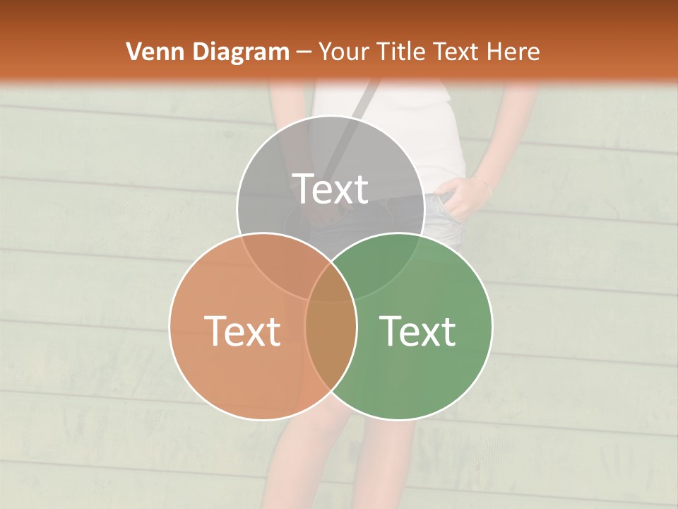 A Woman Standing In Front Of A Green Wall PowerPoint Template