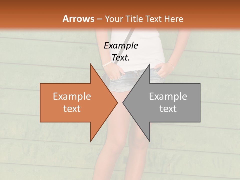 A Woman Standing In Front Of A Green Wall PowerPoint Template