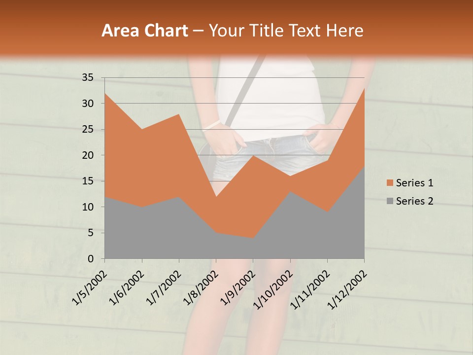 A Woman Standing In Front Of A Green Wall PowerPoint Template