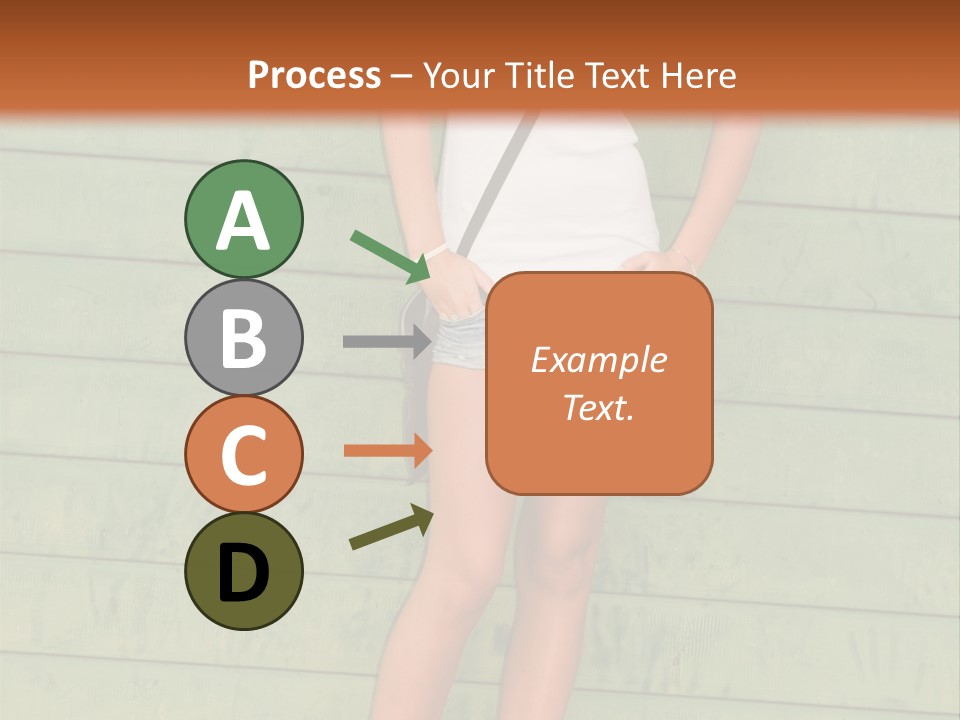 A Woman Standing In Front Of A Green Wall PowerPoint Template