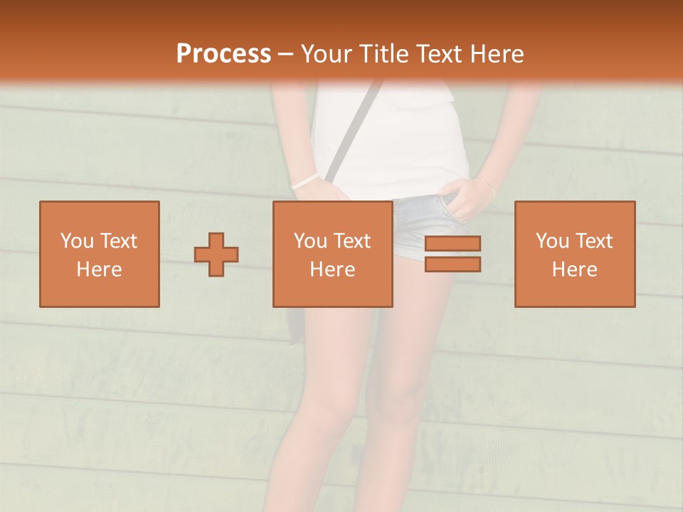 A Woman Standing In Front Of A Green Wall PowerPoint Template