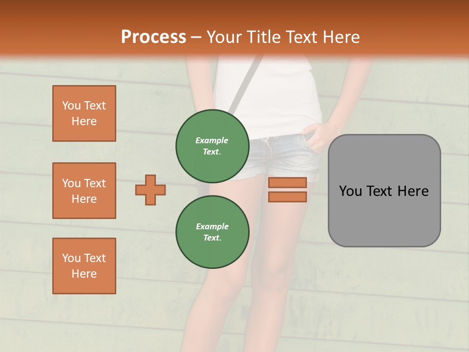 A Woman Standing In Front Of A Green Wall PowerPoint Template