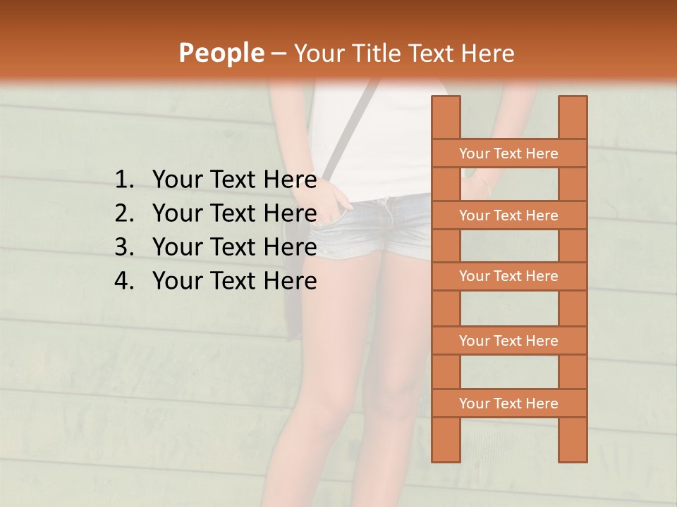 A Woman Standing In Front Of A Green Wall PowerPoint Template