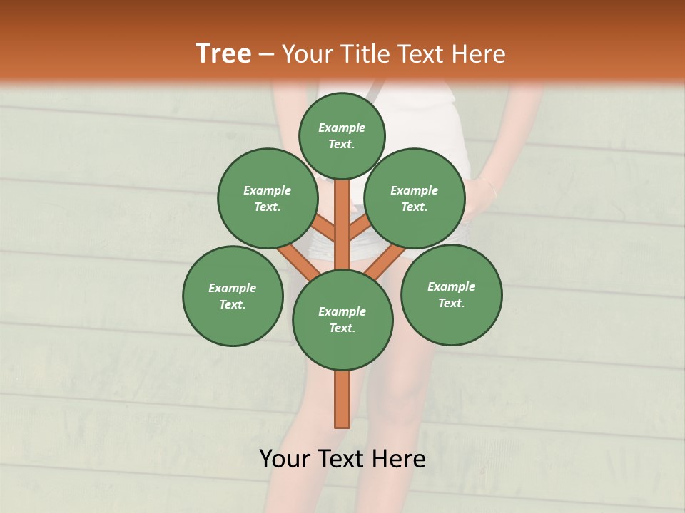 A Woman Standing In Front Of A Green Wall PowerPoint Template