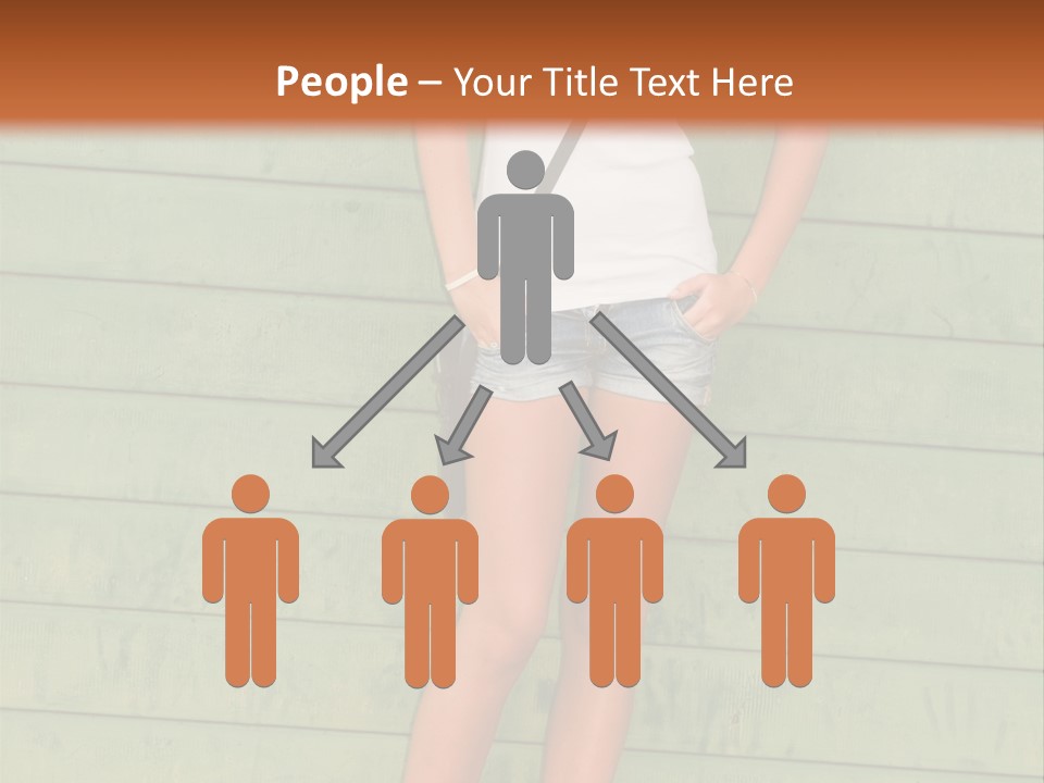 A Woman Standing In Front Of A Green Wall PowerPoint Template