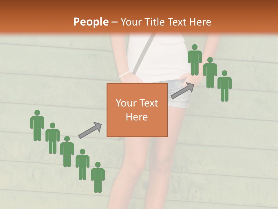 A Woman Standing In Front Of A Green Wall PowerPoint Template