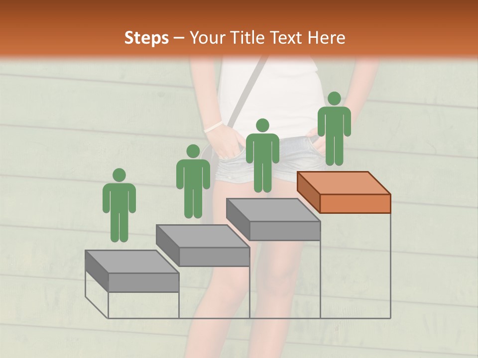 A Woman Standing In Front Of A Green Wall PowerPoint Template