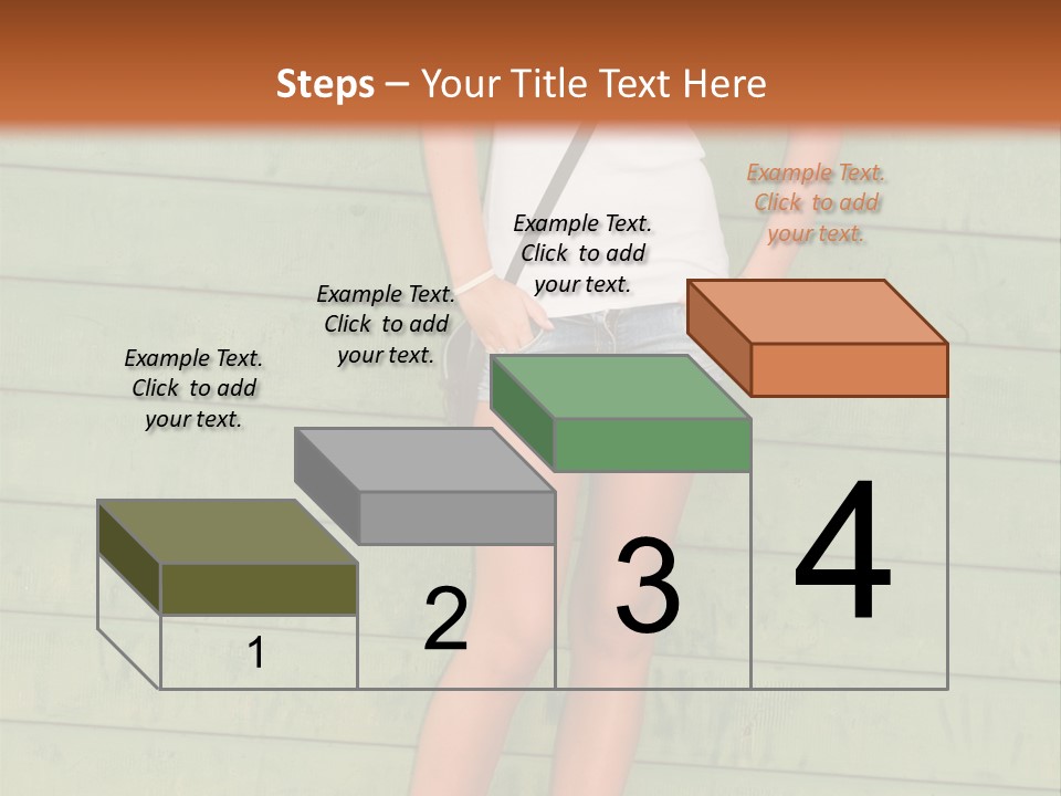 A Woman Standing In Front Of A Green Wall PowerPoint Template