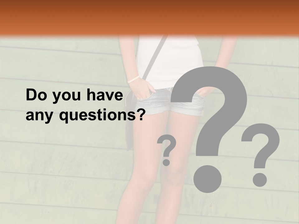 A Woman Standing In Front Of A Green Wall PowerPoint Template