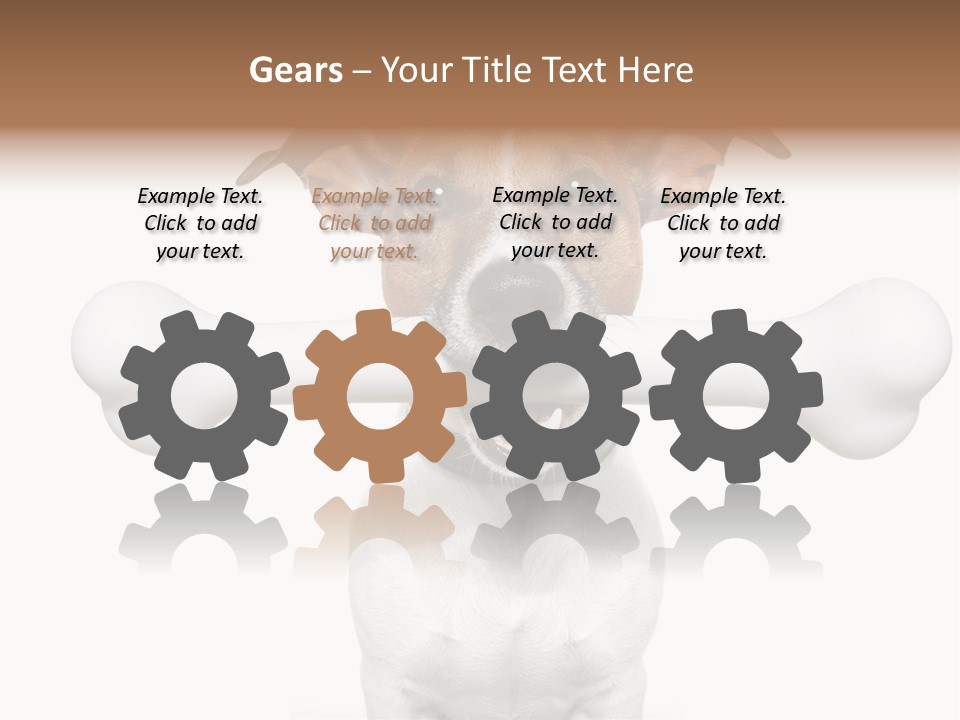 A Dog Holding A Large Bone In Its Mouth PowerPoint Template