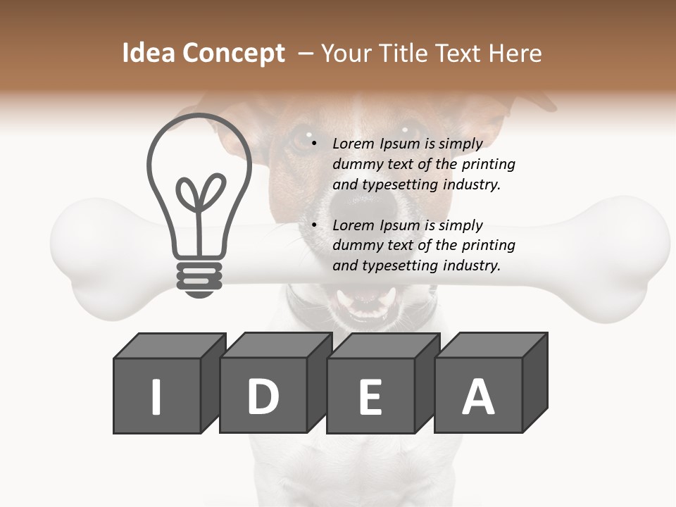 A Dog Holding A Large Bone In Its Mouth PowerPoint Template