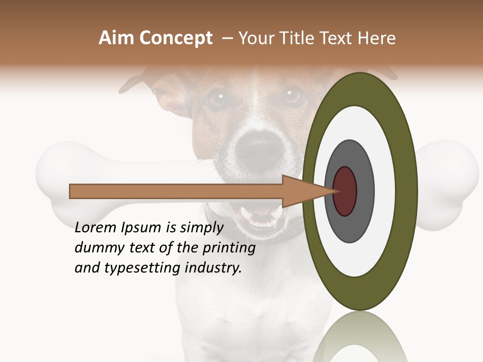 A Dog Holding A Large Bone In Its Mouth PowerPoint Template