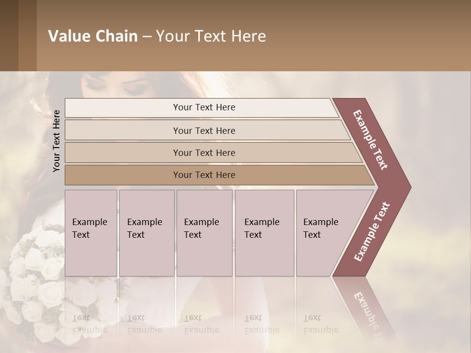 A Woman In A Wedding Dress Holding A Bouquet Of Flowers PowerPoint Template