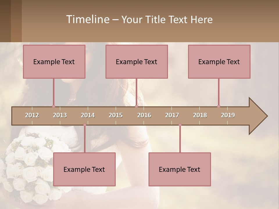 A Woman In A Wedding Dress Holding A Bouquet Of Flowers PowerPoint Template