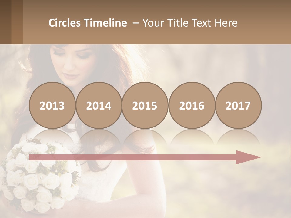 A Woman In A Wedding Dress Holding A Bouquet Of Flowers PowerPoint Template