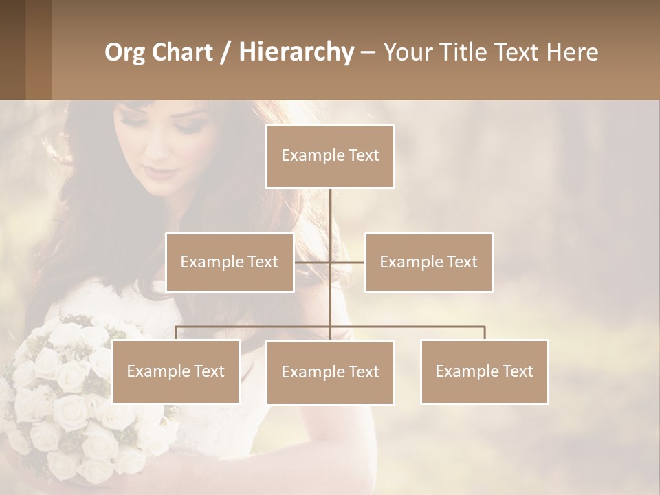 A Woman In A Wedding Dress Holding A Bouquet Of Flowers PowerPoint Template