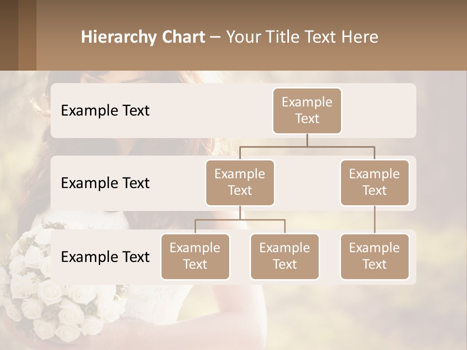 A Woman In A Wedding Dress Holding A Bouquet Of Flowers PowerPoint Template