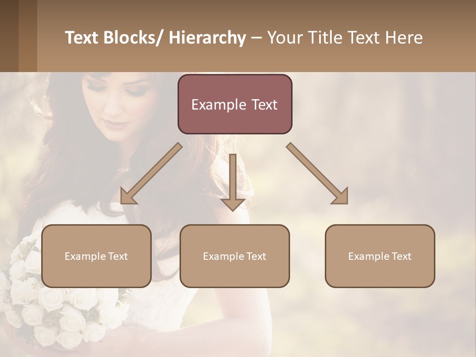 A Woman In A Wedding Dress Holding A Bouquet Of Flowers PowerPoint Template