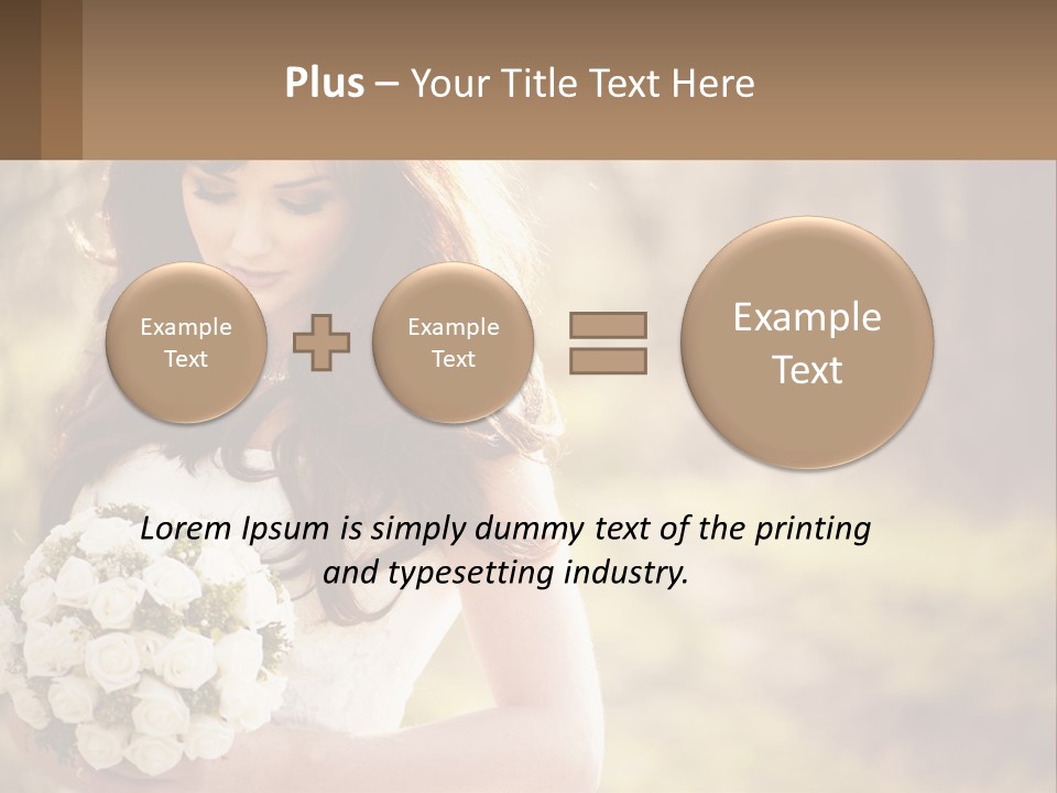 A Woman In A Wedding Dress Holding A Bouquet Of Flowers PowerPoint Template
