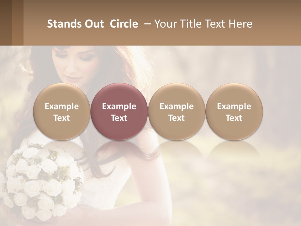 A Woman In A Wedding Dress Holding A Bouquet Of Flowers PowerPoint Template