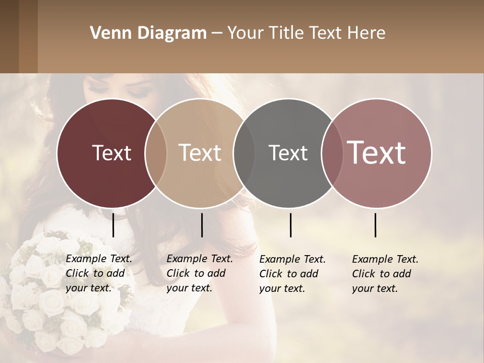 A Woman In A Wedding Dress Holding A Bouquet Of Flowers PowerPoint Template
