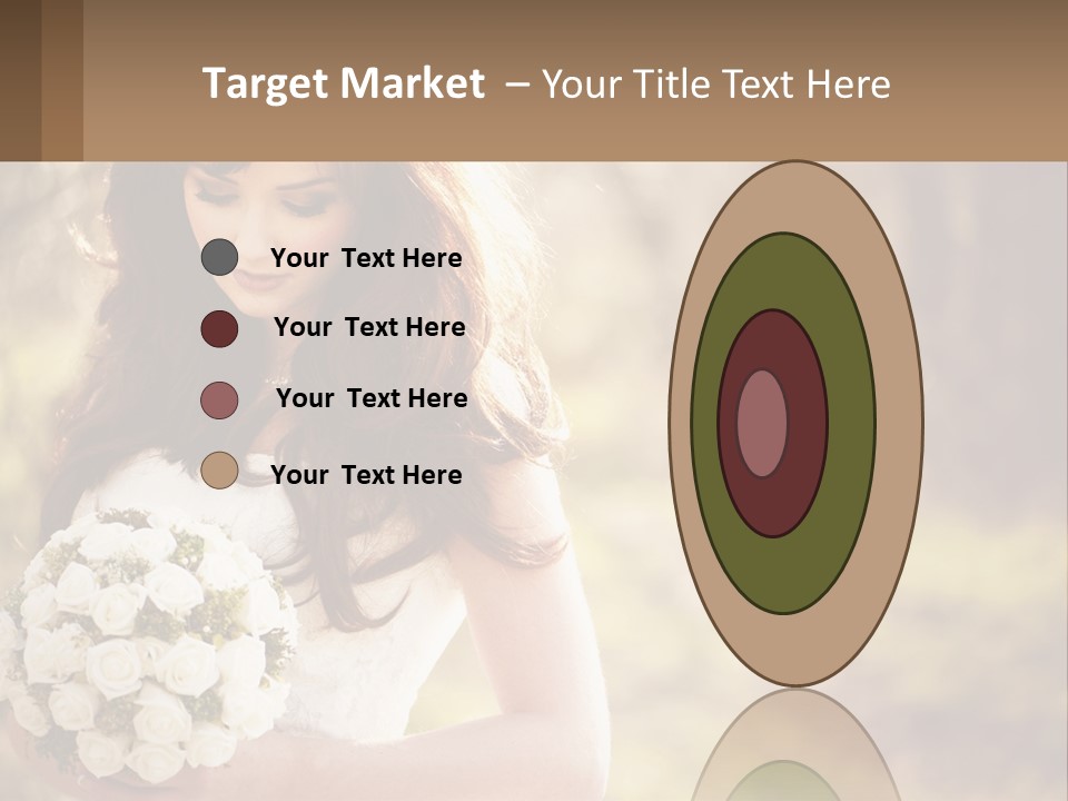 A Woman In A Wedding Dress Holding A Bouquet Of Flowers PowerPoint Template