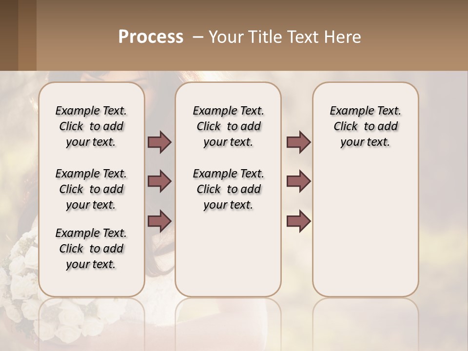 A Woman In A Wedding Dress Holding A Bouquet Of Flowers PowerPoint Template