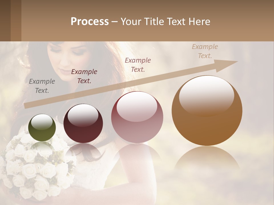 A Woman In A Wedding Dress Holding A Bouquet Of Flowers PowerPoint Template