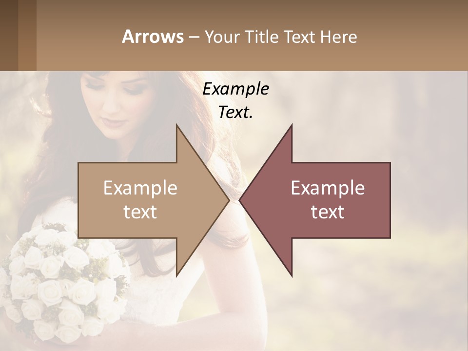 A Woman In A Wedding Dress Holding A Bouquet Of Flowers PowerPoint Template