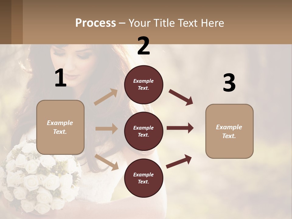 A Woman In A Wedding Dress Holding A Bouquet Of Flowers PowerPoint Template