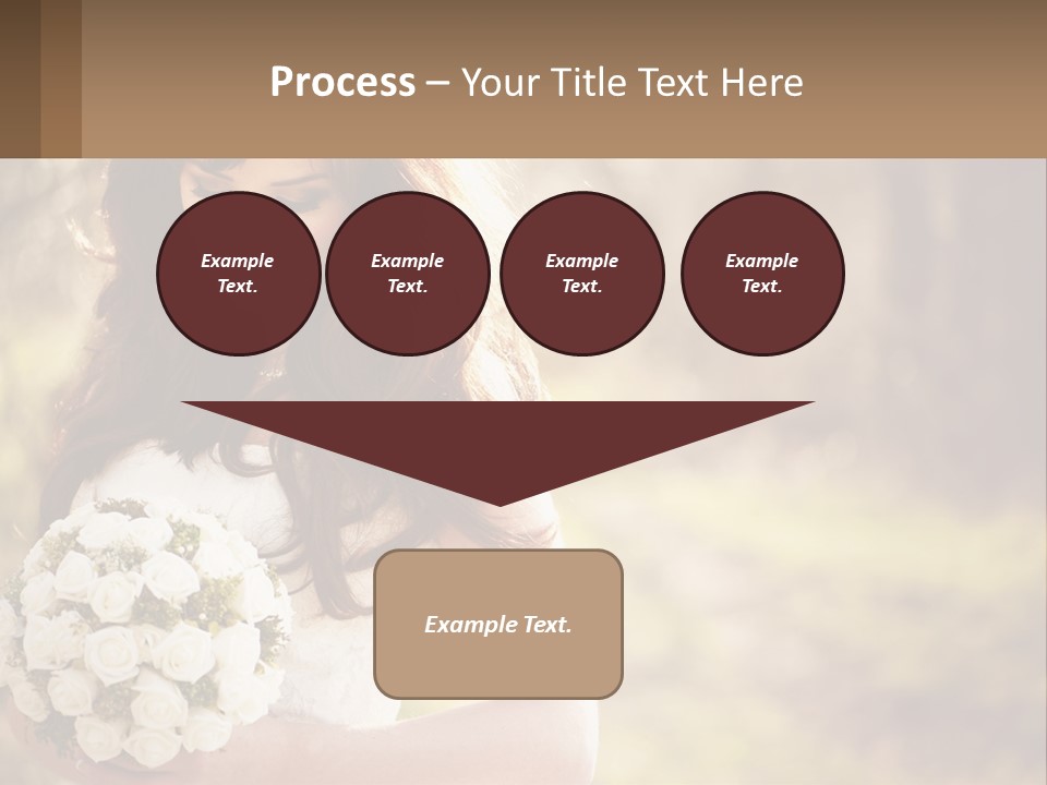 A Woman In A Wedding Dress Holding A Bouquet Of Flowers PowerPoint Template