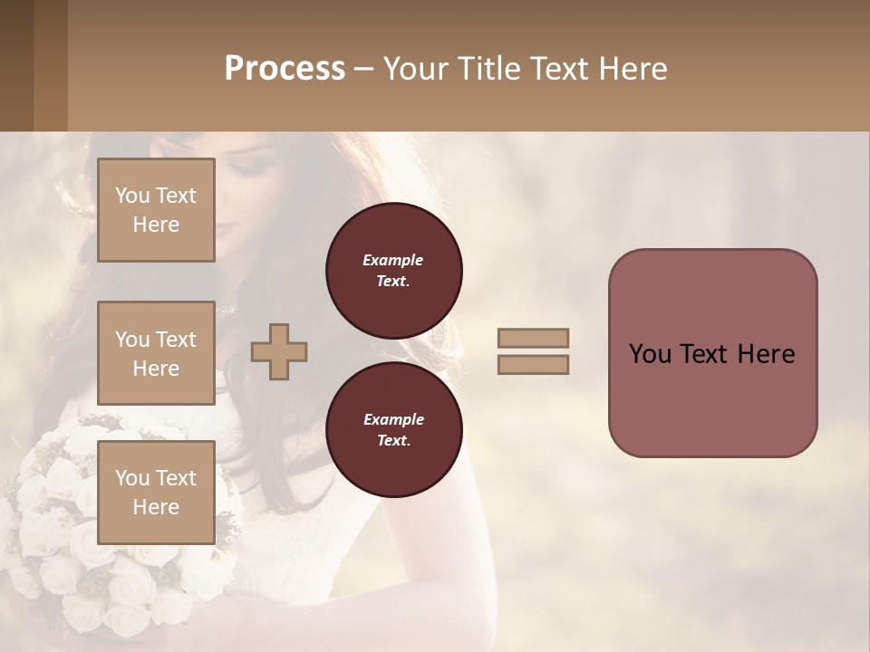 A Woman In A Wedding Dress Holding A Bouquet Of Flowers PowerPoint Template