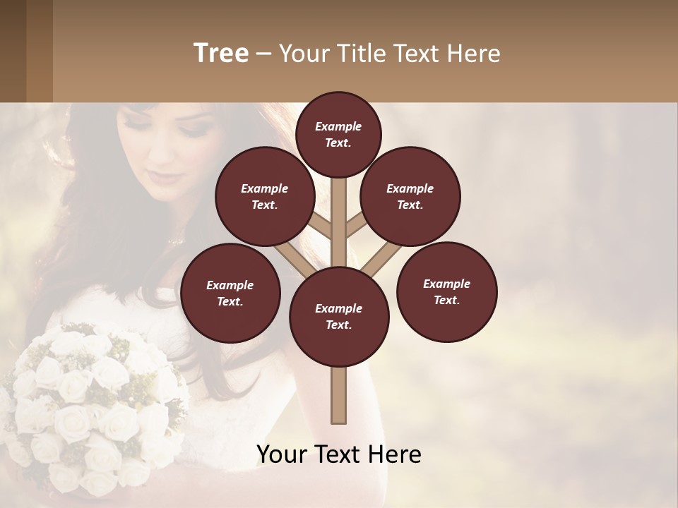 A Woman In A Wedding Dress Holding A Bouquet Of Flowers PowerPoint Template