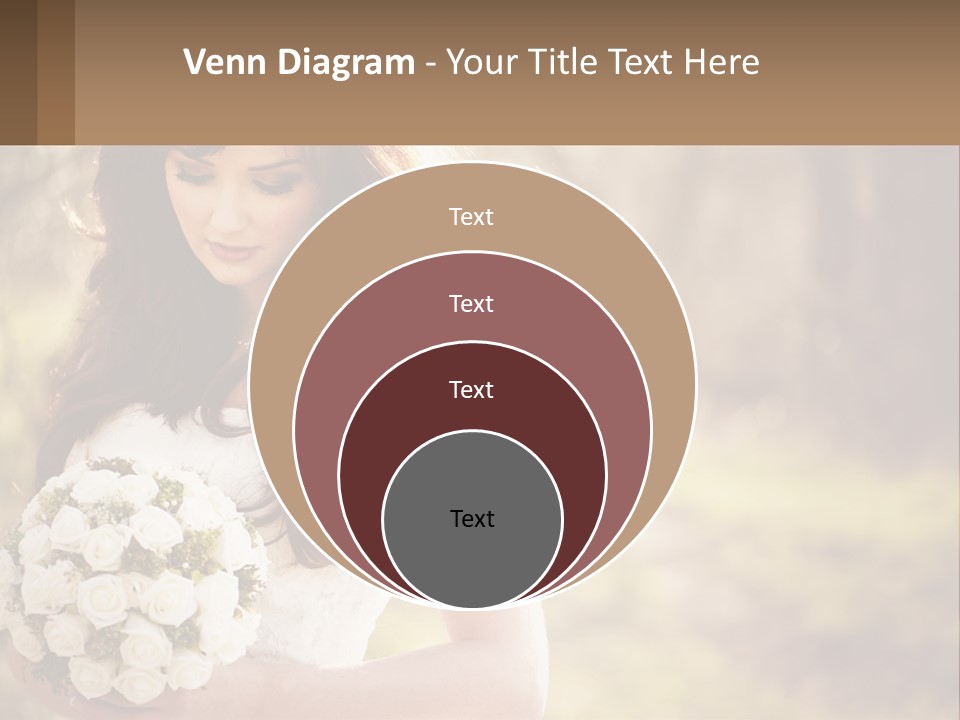 A Woman In A Wedding Dress Holding A Bouquet Of Flowers PowerPoint Template