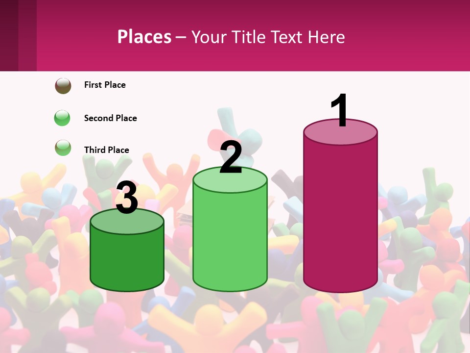 A Large Group Of Colorful Toy Figures In A Pile PowerPoint Template