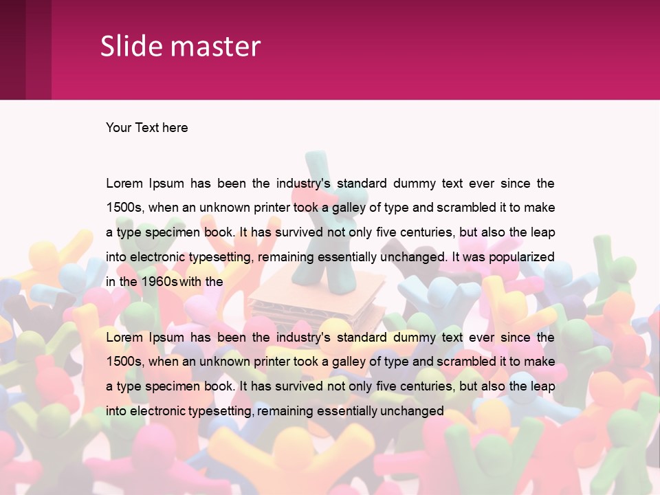 A Large Group Of Colorful Toy Figures In A Pile PowerPoint Template