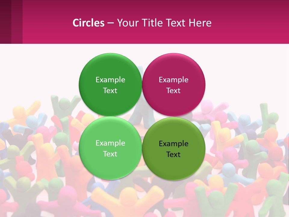 A Large Group Of Colorful Toy Figures In A Pile PowerPoint Template