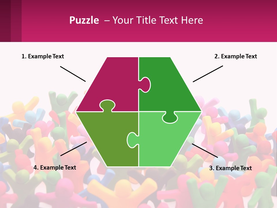 A Large Group Of Colorful Toy Figures In A Pile PowerPoint Template